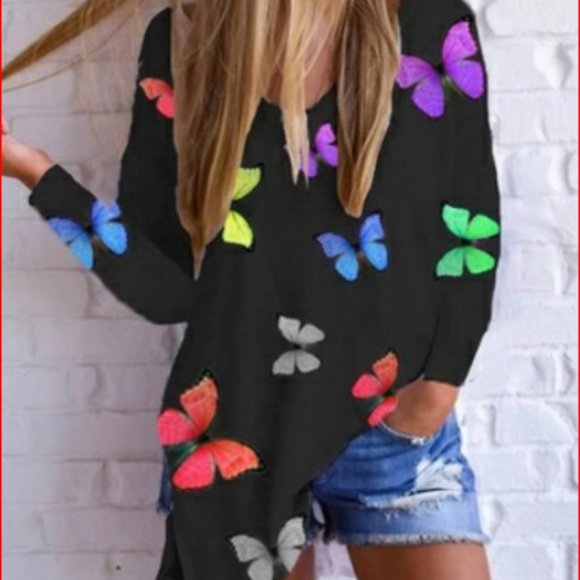 Tops - TShirt V-Neck Grey Multi Color 2X